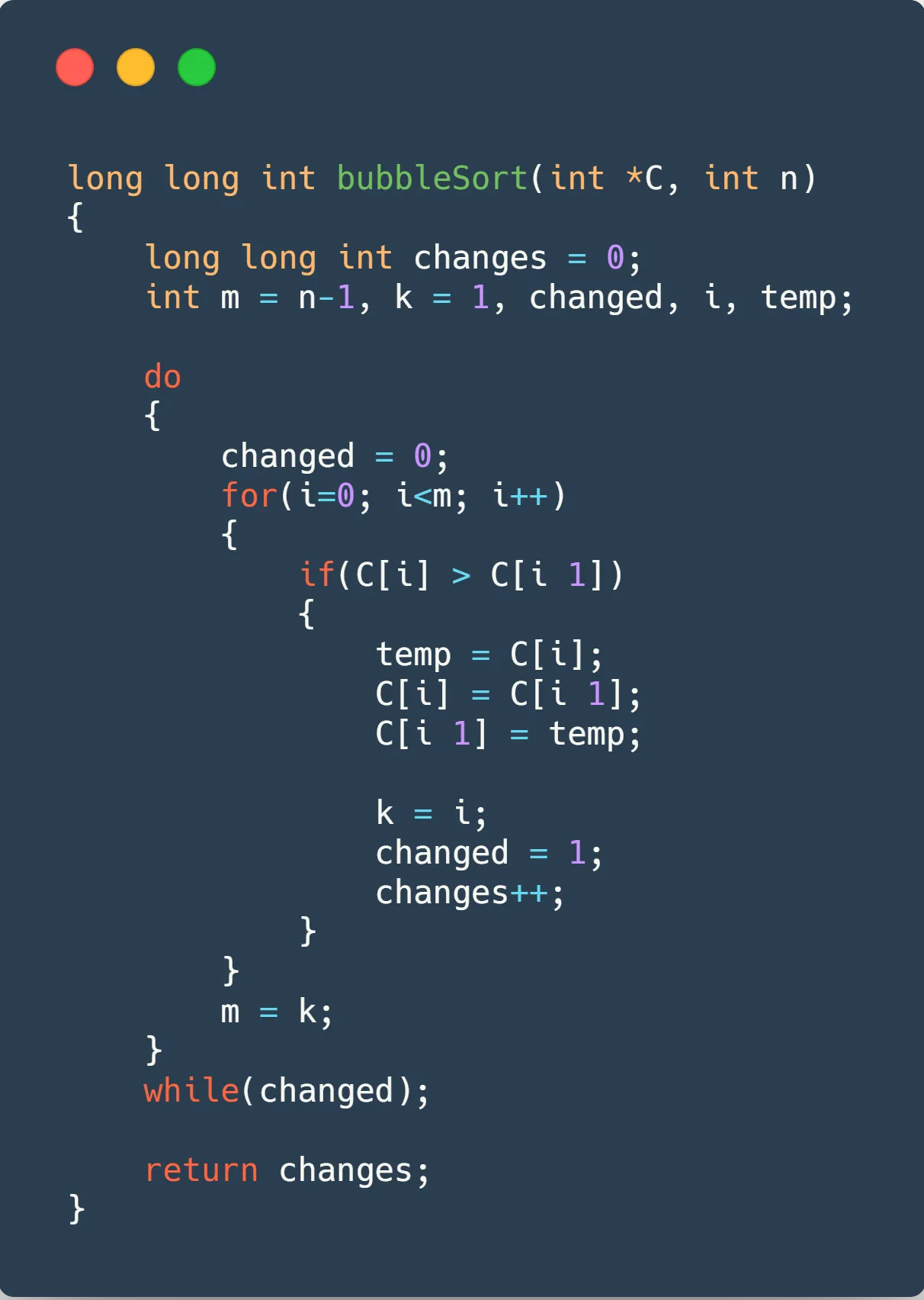 BubbleSortCode